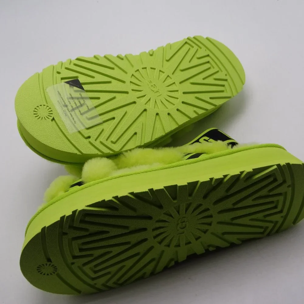 UGG Disco Cross Slide Animalia Slipper Shoe/Slipper Key Lime New Size 8 - Picture 4 of 6